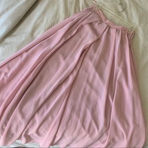 Long pink chiffon skirt